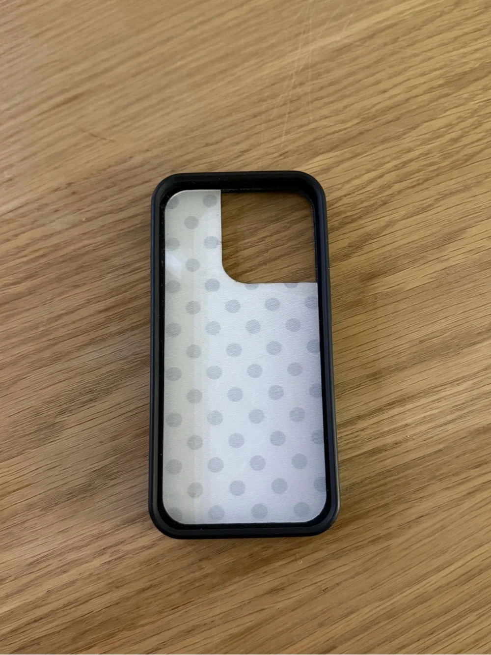 iphone 14 pro wildflower white & black polka dot case